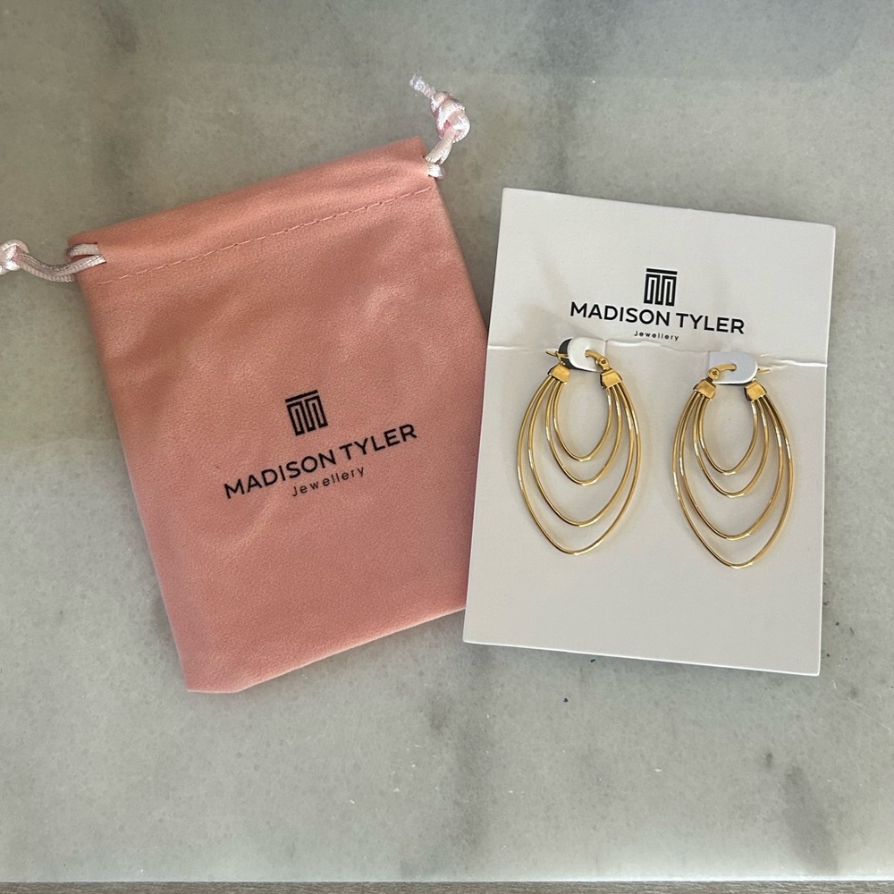 Madison Tyler Gold Wire Leaf Latch Earrings